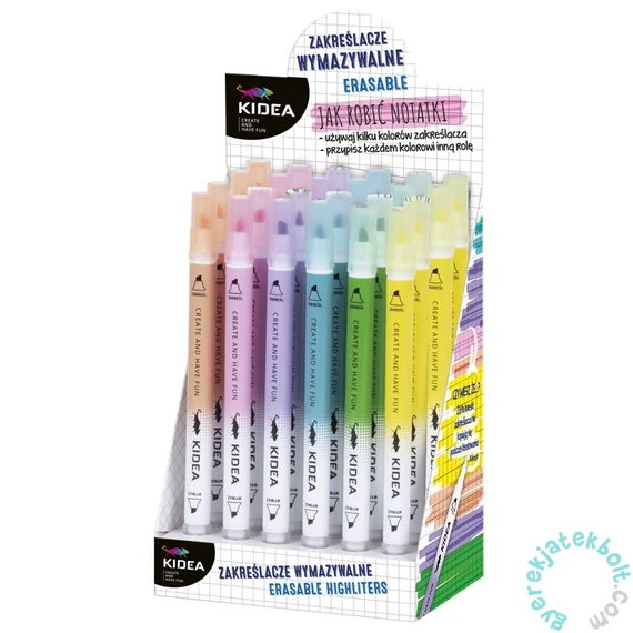 Kidea radírozható szövegkiemelő - 6 féle