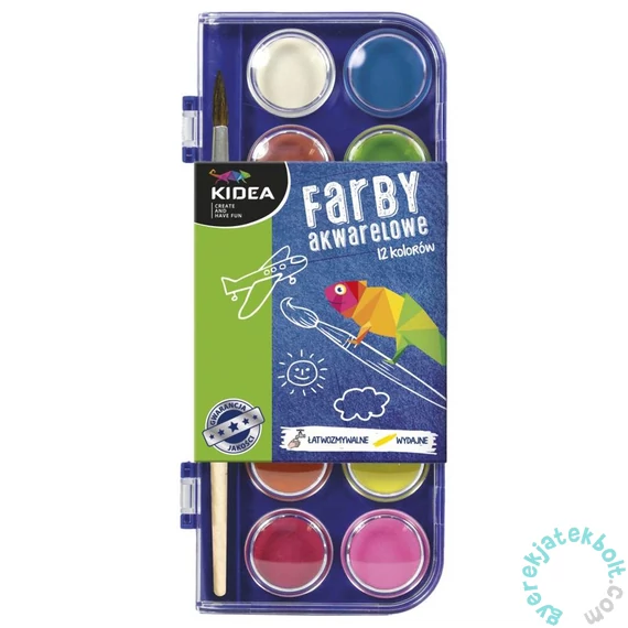 Kidea 12 színű vízfesték készlet (FA12KKA)