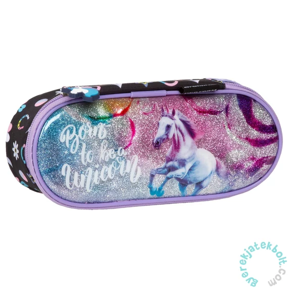 Unikornisos ovális tolltartó - Born to be a unicorn (P1AJR15)