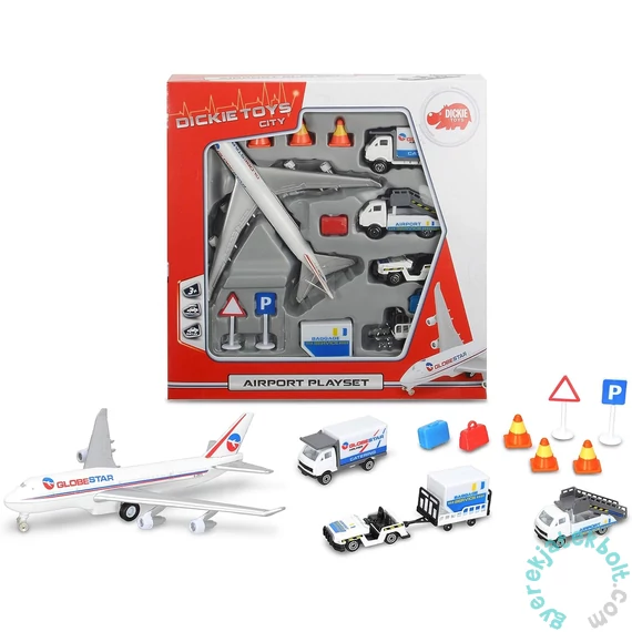 Dickie - Airport játékszett kisautókkal (3743001)