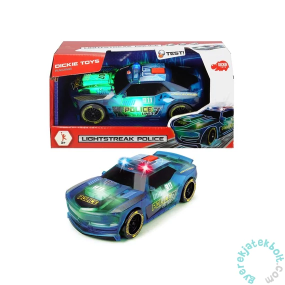 Dickie Lightstreak Police világító játékautó - 20 cm (3763001)