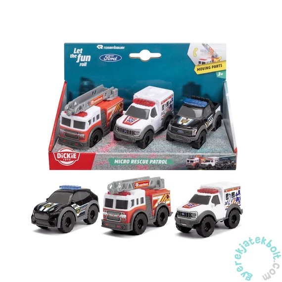 Dickie Micro Rescue Patrol játékszett - Sürgősségi mentőjárművek (203712031)