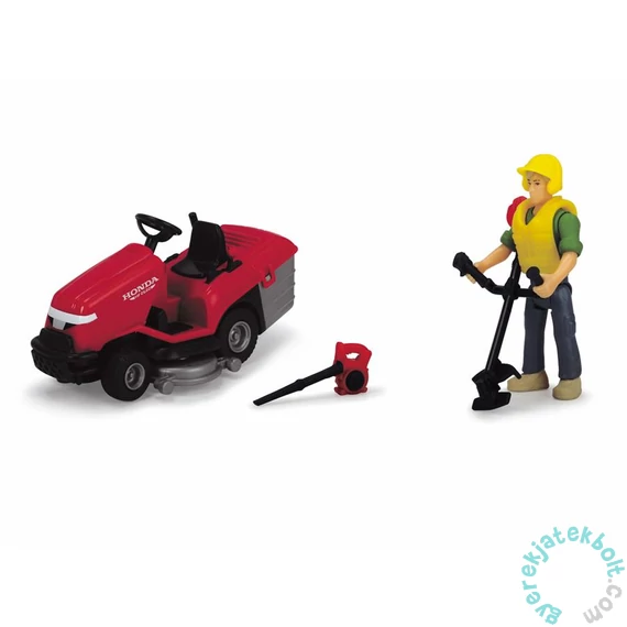 Dickie Playlife - Honda fűnyíró traktor játékszett figurával - 12 cm
