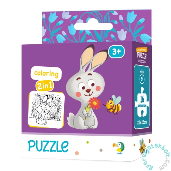 Dodo 16 db-os Színezhető kétoldalas puzzle - Nyuszi (300121)