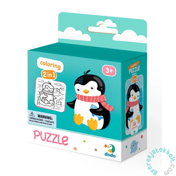 Dodo 16 db-os Színezhető kétoldalas puzzle - Pingvin (300122)