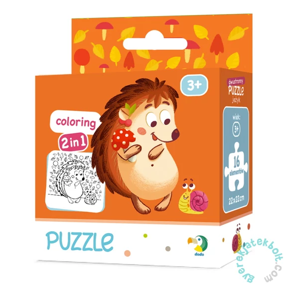 Dodo 16 db-os Színezhető kétoldalas puzzle - Süni (300119)