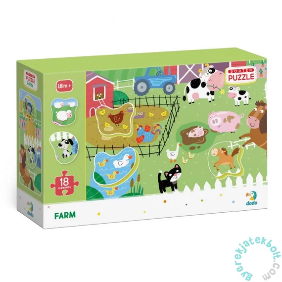 Dodo 18 db-os puzzle kivehető elemekkel - Farm (300161)