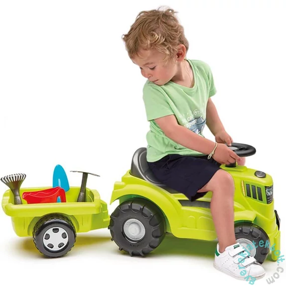 Écoiffier Utánfutós Traktor bébitaxi ülés alatti tárolóval és kerti szerszámokkal (4359)