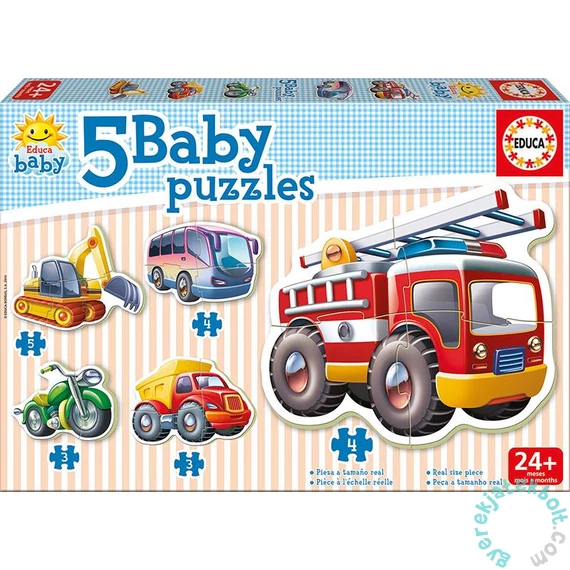 Educa 5 az 1-ben Baby sziluett puzzle (3,4,5 db-os) - Járművek (14866)
