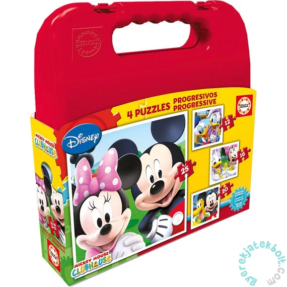 Educa 4 az 1-ben puzzle táskában (12,16,20,25) - Mickey Mouse és barátai (16505)