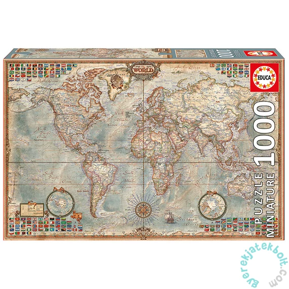 Educa 1000 db-os Miniature puzzle - Politikai világtérkép (16764)