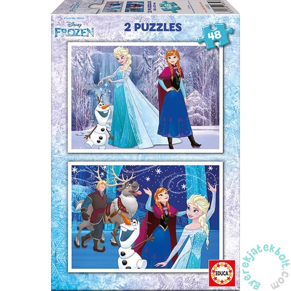 Educa 2 x 48 db-os puzzle - Jégvarázs hercegnők (16852)
