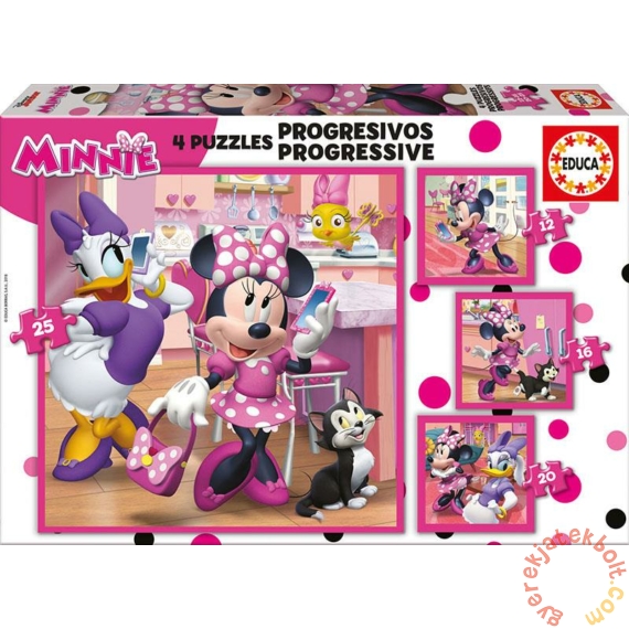 Educa 4 az 1-ben puzzle (12,16,20,25) - Minnie Mouse és Daisy (17630)