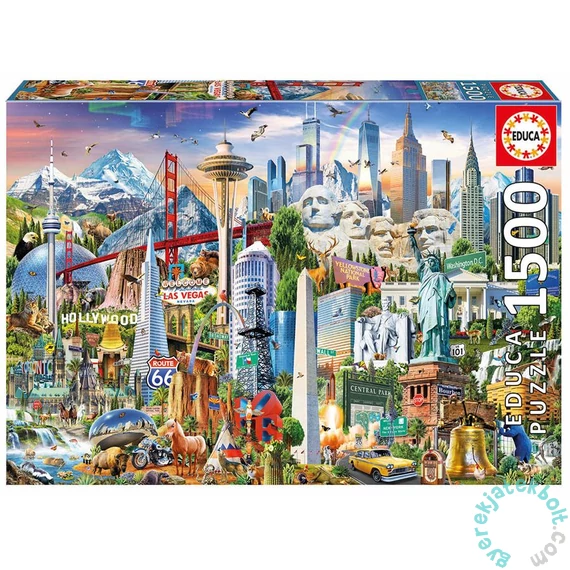 Educa 1500 db-os puzzle - Észak-Amerika jelképei (17670)
