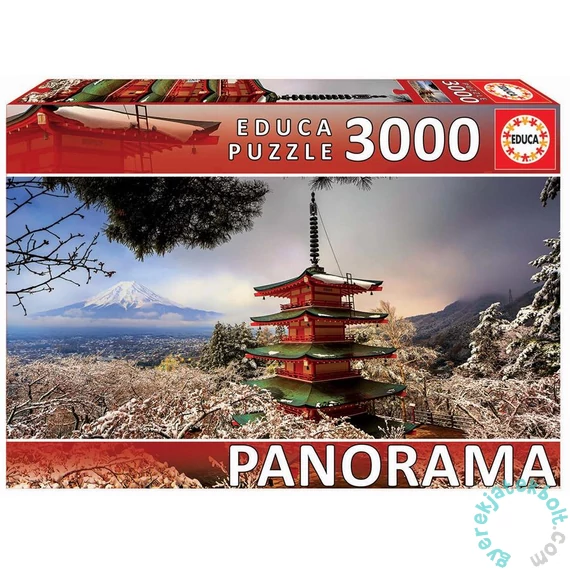 Educa 3000 db-os Panoráma puzzle - Chureito Pagoda, Mount Fuji (18013)