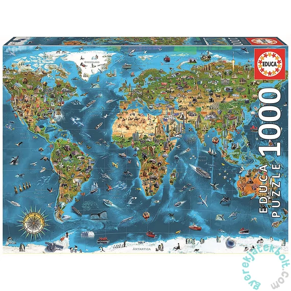 Educa - 1000 db-os puzzle - Világtérkép (19022)