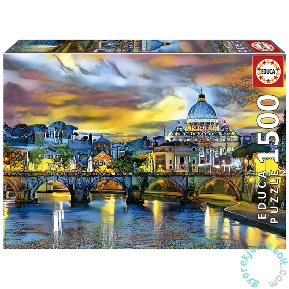 Educa 1500 db-os puzzle - Szent Péter Bazilika és Szent Angelo-híd (19617)