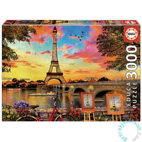 Educa 3000 db-os puzzle - Sunset In Paris (17675)