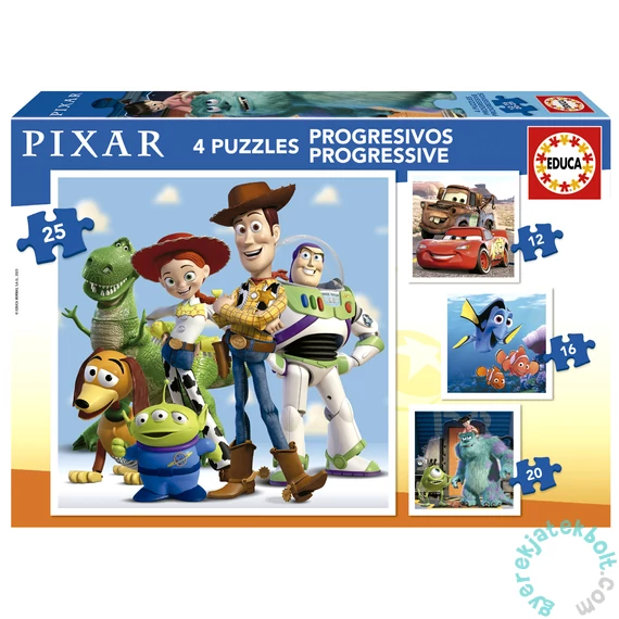 Educa 4 az 1-ben puzzle (12,16,20,25) - Disney Pixar (19681)
