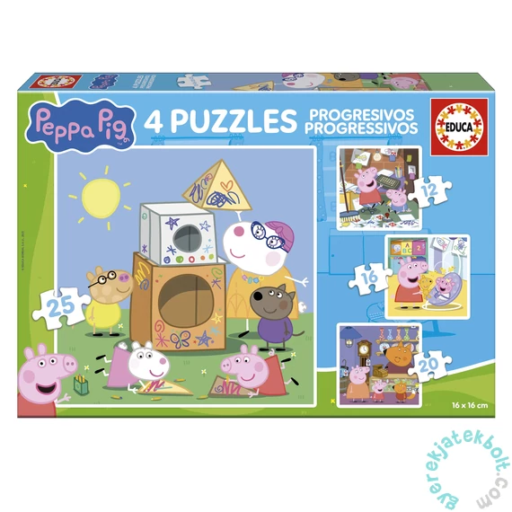 Educa 4 az 1-ben puzzle (12,16,20,25) - Peppa (20326)