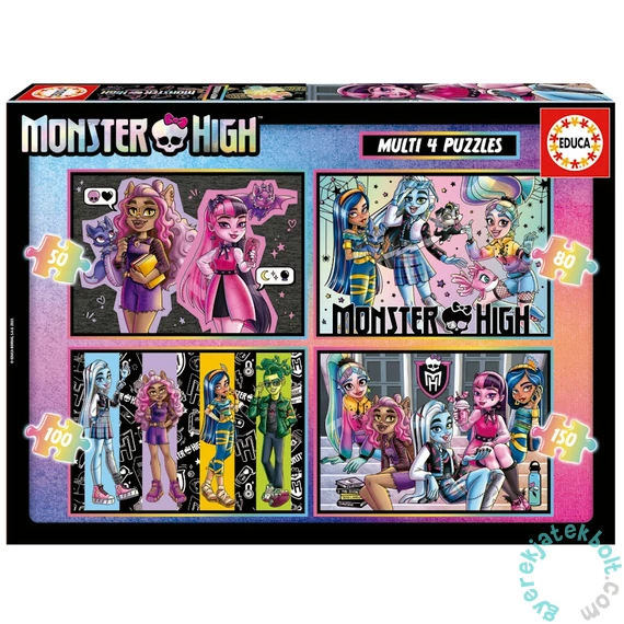 Educa 4 az 1-ben puzzle (50,80,100,150) - Monster High (19706)