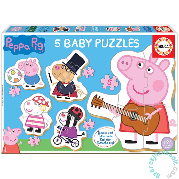 Educa 5 az 1-ben Baby sziluett puzzle (3,4,5 db-os) - Peppa malac (18589)