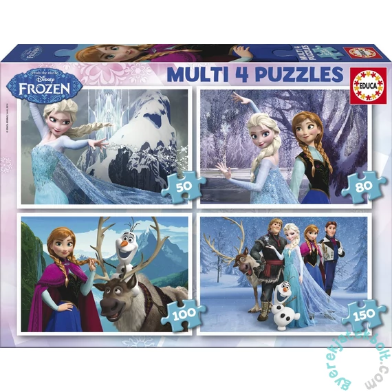 Educa 4 az 1-ben puzzle (50,80,100,150) - Jégvarázs (16173)