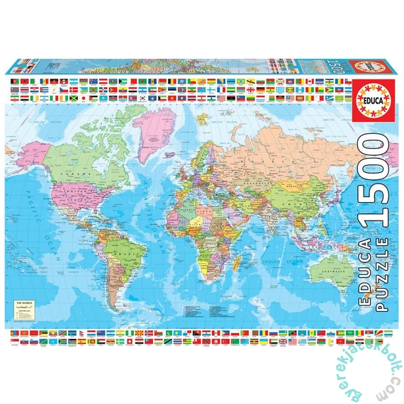 Educa 1500 db-os puzzle - Politikai világtérkép (18500)