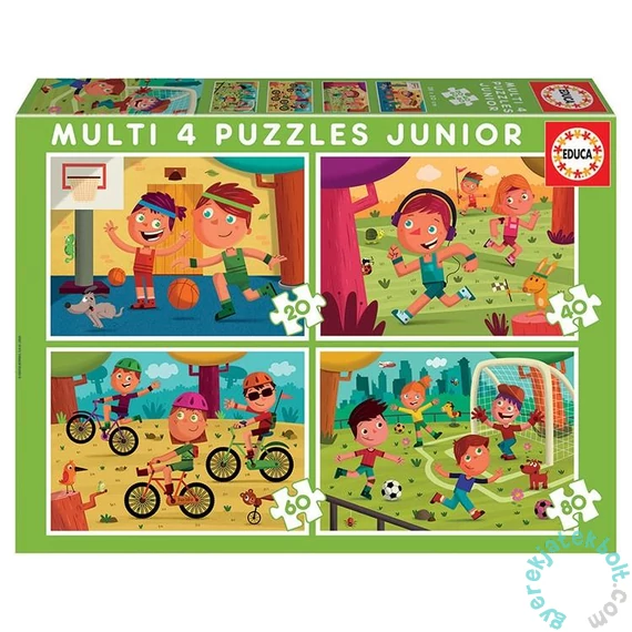Educa 4 az 1-ben puzzle (20,40,60,80) - Sportoljunk! (18602)