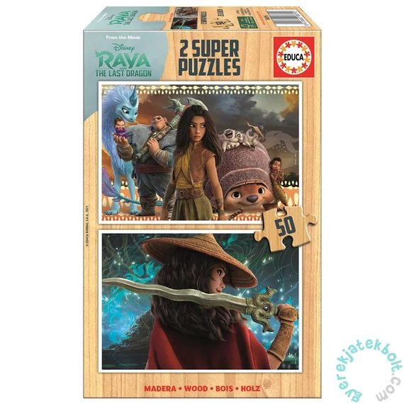 Educa 2 x 50 db-os fa puzzle - Raya és az utolsó sárkány (18879) 