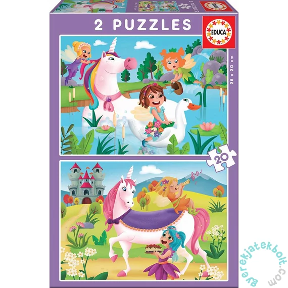 Educa 2 x 20 db-os puzzle - Egyszarvú és tündérek (18064)