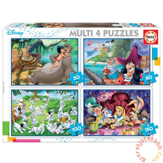 Educa 4 az 1-ben puzzle (50,80,100,150) - Disney mesehősök (18105)