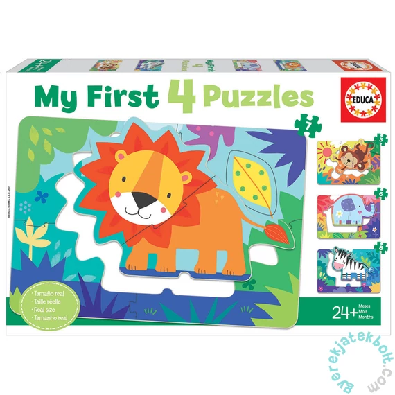 Educa - My first 4 az 1-ben puzzle (5,6,7,8) - Dzsungelben élő állatok (18897)