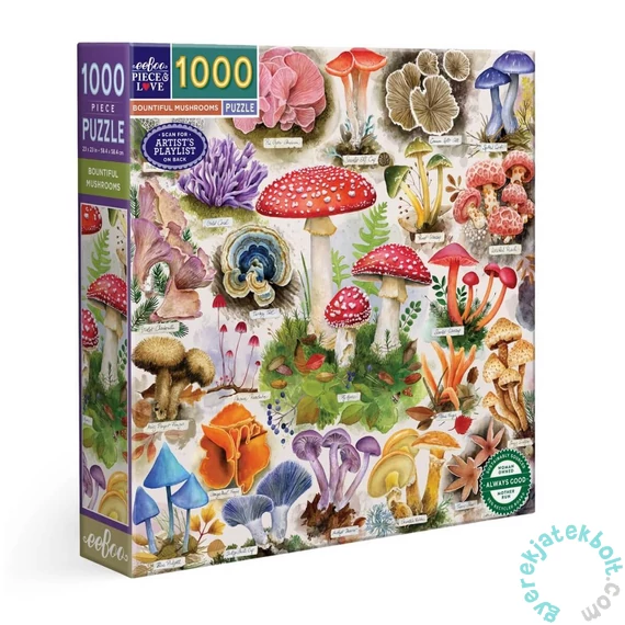 EeBoo 1000 db-os  puzzle - Bountiful Mushrooms (PZT501)