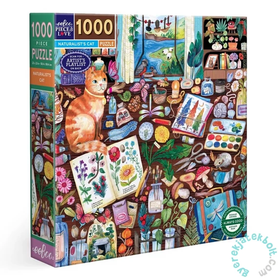 EeBoo 1000 db-os  puzzle - Naturalist's Cat (PZT713)