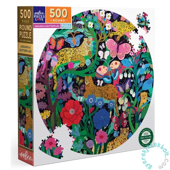 EeBoo 500 db-os Kör puzzle - Jaguars and Butterflies (PZFJGB)