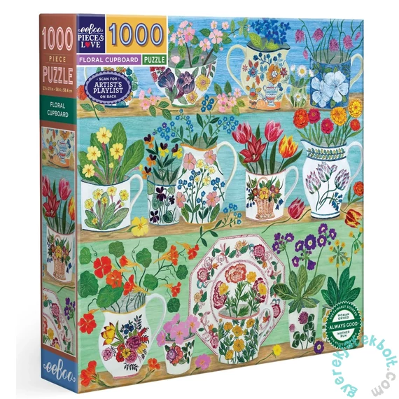 EeBoo 1000 db-os puzzle - Floral Cupboard (PTZ719)