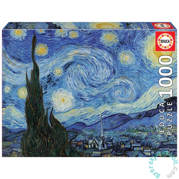Educa - 1000 db-os puzzle - A csillagos éjszaka, Vincent Van Gogh (19263)
