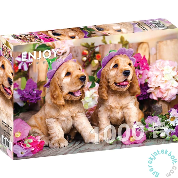 Enjoy 1000 db-os puzzle - Spaniel Puppies with Flower Hats (1263)