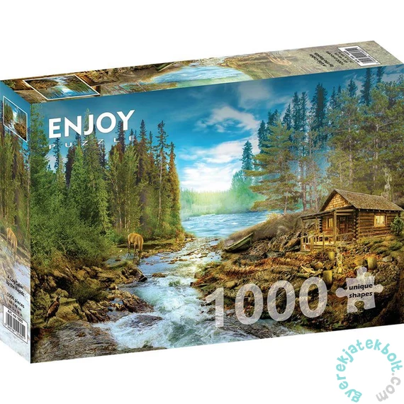 Enjoy 1000 db-os puzzle - A Log Cabin by the Rapids (1605)