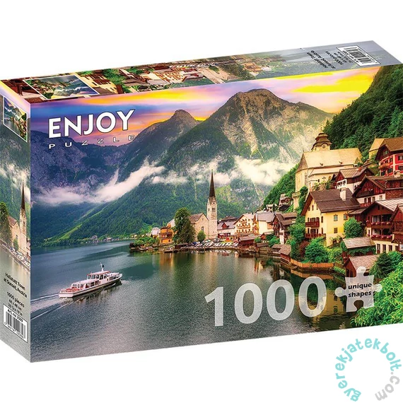 Enjoy 1000 db-os puzzle - Hallstatt Town at Sunset, Austria (2089)