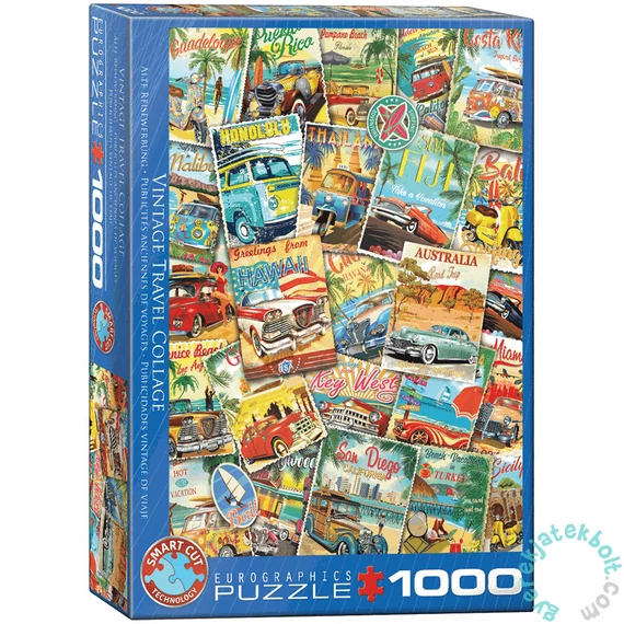 EuroGraphics 1000 db-os puzzle - Vintage Travel Collage (6000-5628)