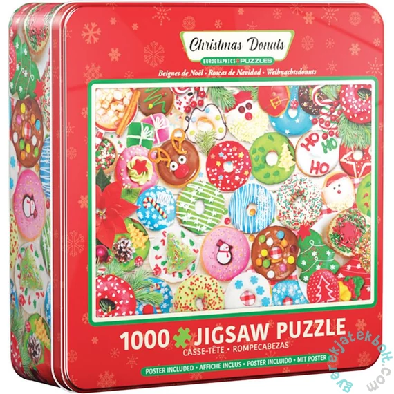 EuroGraphics 1000 db-os puzzle fém dobozban - Christmas Donuts (8051-5660)