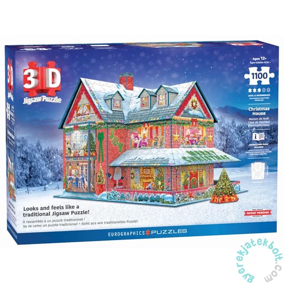EuroGraphics 1100 db-os 3D puzzle - Christmas House (9910-5817)