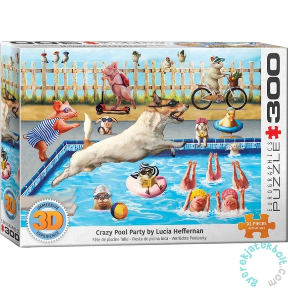 EuroGraphics 300 db-os 3D Lenticular puzzle - Crazy Pool Day by Lucia Heffe (6331-5878)