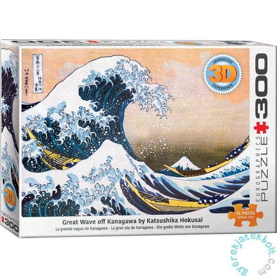 EuroGraphics 300 db-os 3D Lenticular puzzle - Kanagawa von Hokusai (6331-1545)