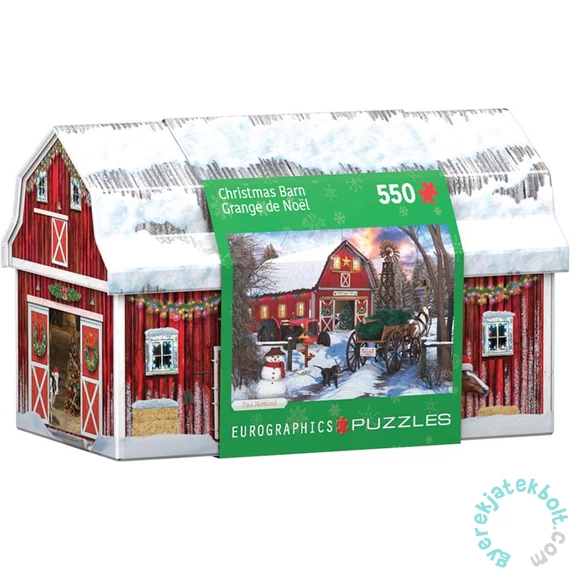 EuroGraphics 550 db-os puzzle fém dobozban - Christmas Barn (8551-5665)