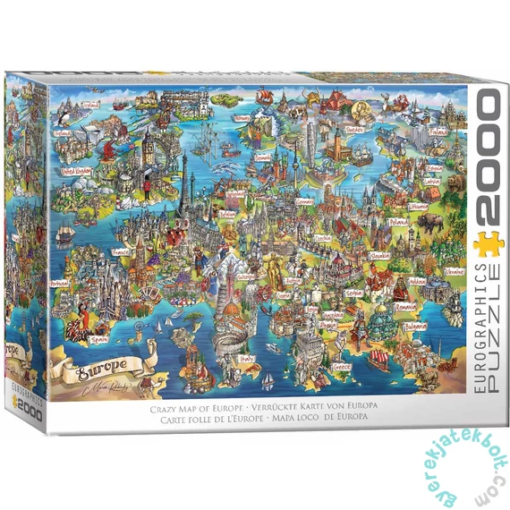 EuroGraphics 2000db-os puzzle - Crazy Map of Europe (8220-6129)