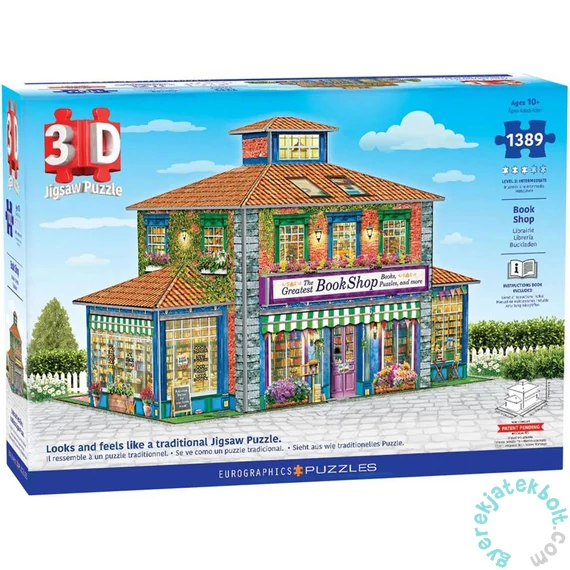 EuroGraphics 1389 db-os 3D puzzle - Bookstore (9910-6046)