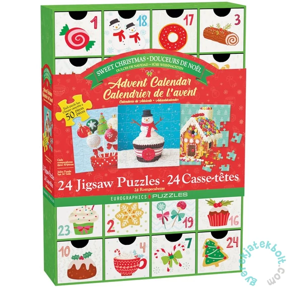 EuroGraphics Adventi kalendárium puzzle - Sweet Christmas (8924-5666)